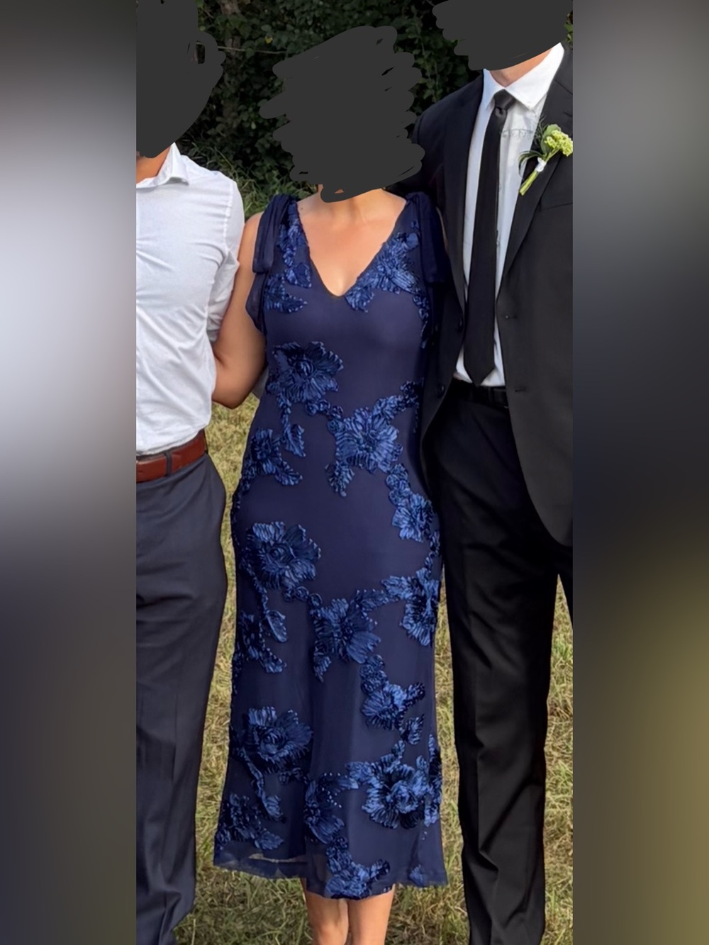 Usha Tie Strap Midi Dress in Navy Floral - Picture 5 of 5